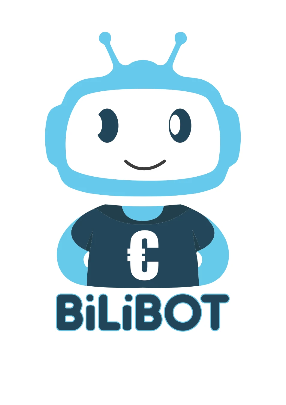 Versão do símbolo Bilibot com robô e nome