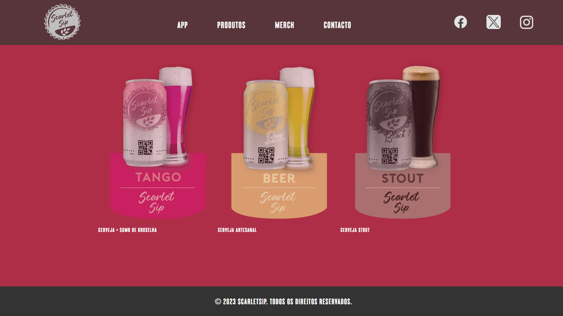 Seleção visual de bebidas ScarletSip