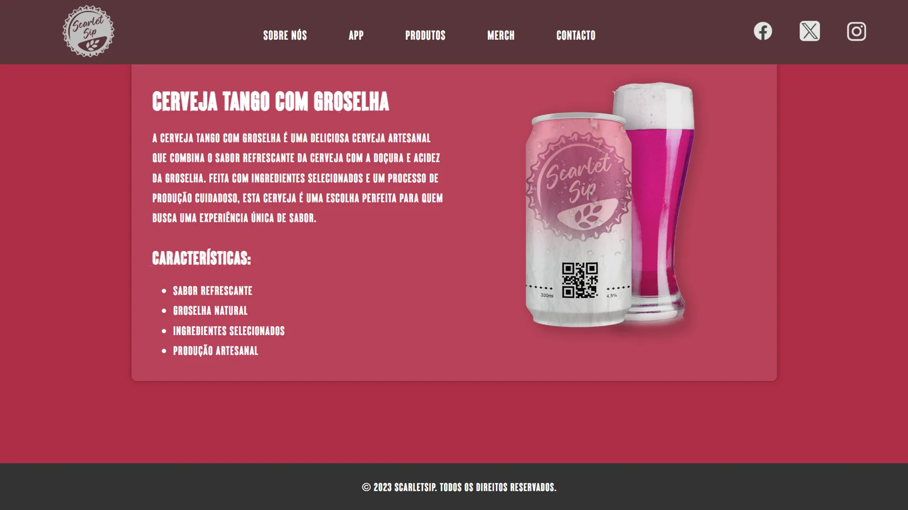 Detalhe de produto ScarletSip